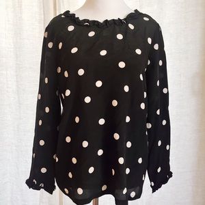 Sezane Silk Polka Dot Top